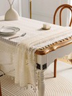 Beige Lace Vintage Diamond Tablecloth Kitchen for Tables Dining Wedding Decor