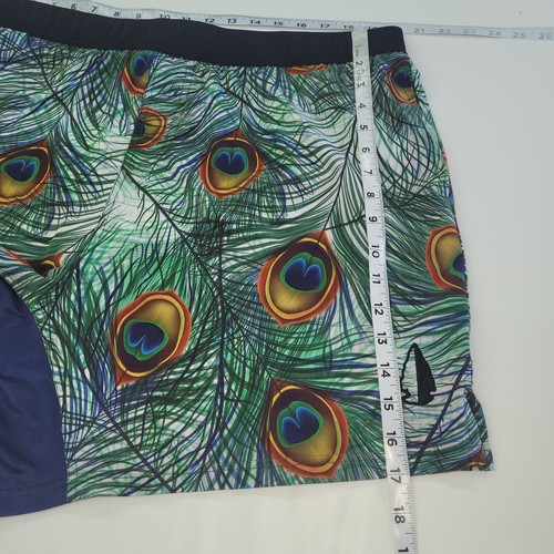 Pantalones Cortos Atléticos Tachuntfish Estampado Pluma de Pavo Real Para Hombres 5X - 42"-44" Cintura - Imagen 10 de 14