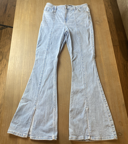 Hollister Jeans Damen 29/31 High Rise Flare hellblau weich Stretch Y2K Boho - Bild 2 von 12