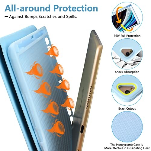 iPad 9th Generation Case with Keyboard 10.2 Inch - Detachable Slim Light Blue - Picture 2 of 7