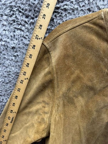 J. Crew Suede Leather Collared Full Zip Bomber Jacket Camel Brown Mens Size M - Picture 12 of 14