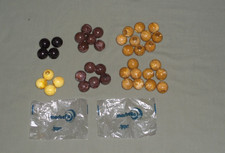 40 Vintage Round Marbella Plastic Beads 4 Colors 1 1/8", 30 mm Macrame Craft Lot