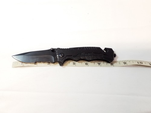 Spring Assist Open Locking Tactical Folding Pocket Knife Black Metal Survival - Picture 16 of 17