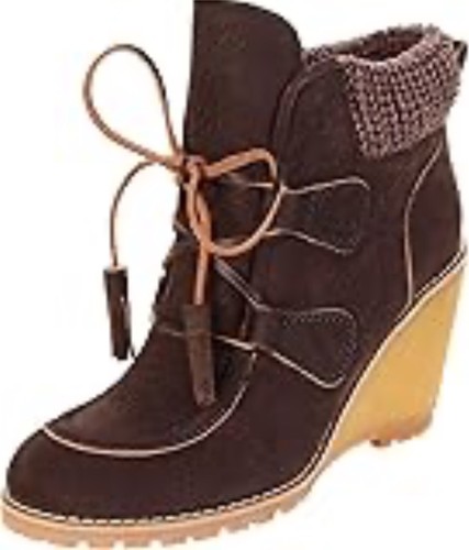 See By Chloe Wallabee Wedge Ankle Boot •US 6.5 EU 37• Bootie Boho Suede WORN 2x - Picture 2 of 13