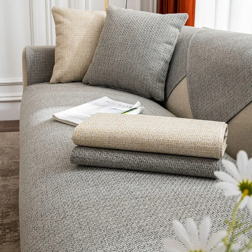 Linen Cotton Sofa Cover Non-Slip Sofa Cushion Cover Furniture Dust Cover Cotton - Picture 2 of 23