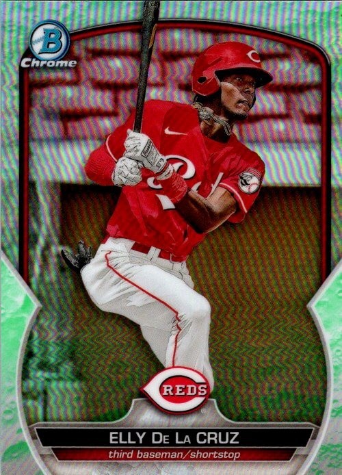 2023 Bowman Chrome #BCP-65 Elly De La Cruz Lunar Crater Glow Refractor RC Rookie