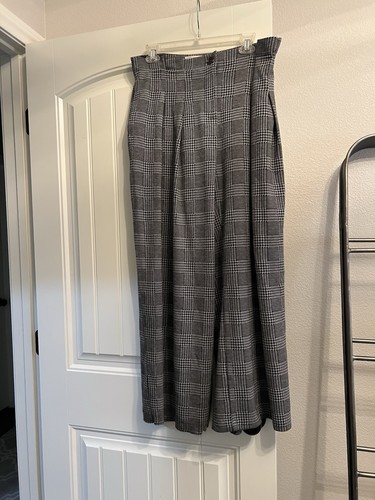 Anthropologie The Colette Cropped Wide-Leg Pants by Maeve Houndstooth Size 10 - Picture 1 of 5