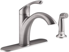 Mistos Single-Handle Standard Kitchen Faucet with Side Sprayer in Stainless S...