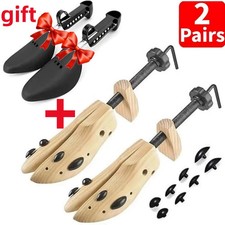 2Pair 2-Way Wooden Adjustable Shoe Stretcher Expander Men Women Boot Size US5-13