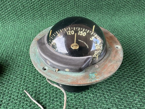 Vintage DANFORTH CONSTELLATION Dash Mount Compass Brass Bezel - Picture 4 of 20