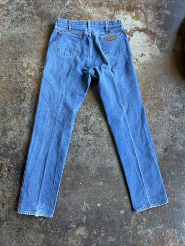 Vtg Wrangler 13MWZ Jeans 34x34 80s Cowboy Cut Made in USA Starched Western Denim - Imagen 5 de 6