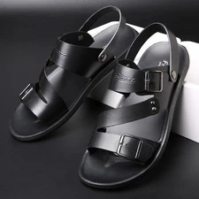 Men's Casual Summer Sandals Adjustable Buckle Straps Slip - On Walking Shoes