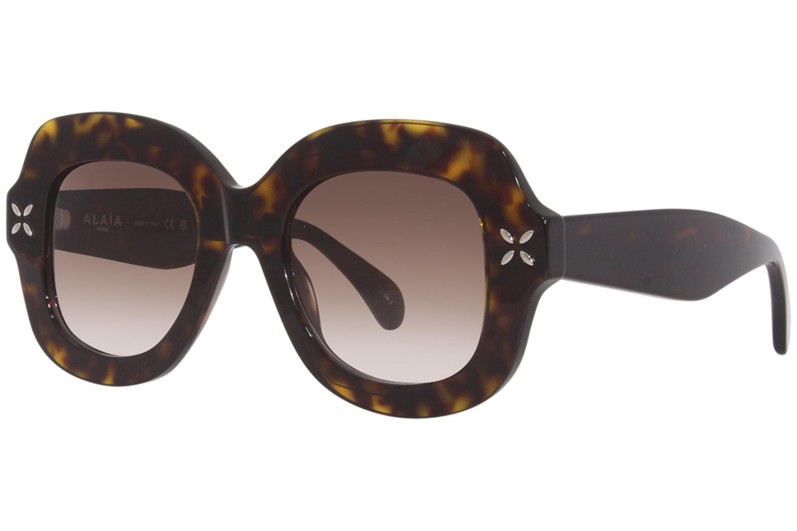Солнцезащитные очки Azzedine Alaia AA0054S 003 Женские Havana/коричневые квадратной формы 50 мм