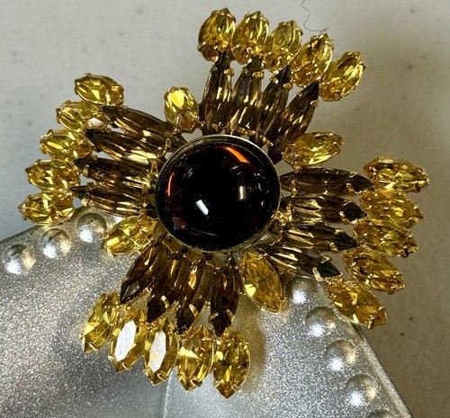 Broche Vintage Juliana Topacio Miel Ámbar Sunburst CJ-M-8 - Imagen 1 de 2