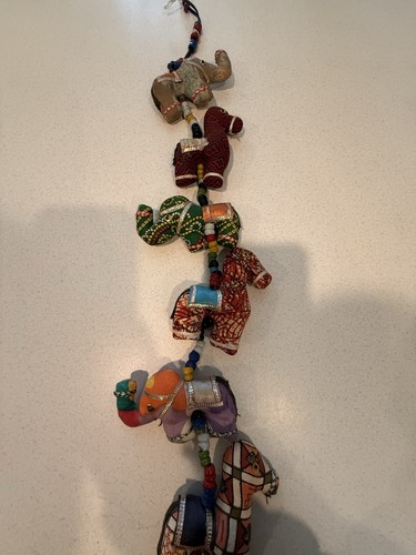 India Folk Art Handmade Hanging Bell Animal Beads Nursery Garland Safari - Picture 5 of 6