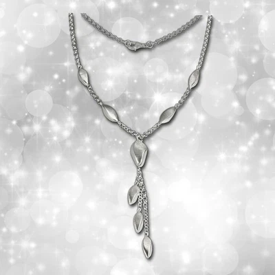 Collier für Damen Tropfen mattiert 925 Sterling Silber 44,5cm Kette SDK414 - Bild 1 von 4