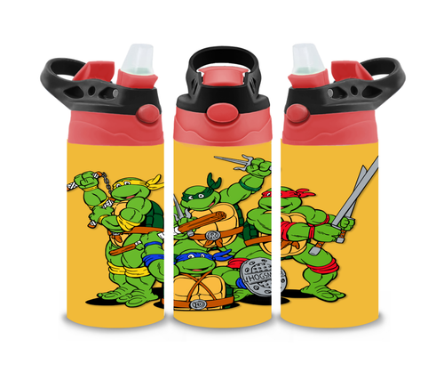 TMNT Tortugas Ninja 12 OZ TAPA ABATIBLE ACERO INOXIDABLE VASO TAZA - Imagen 24 de 28
