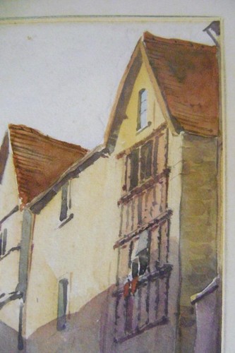 Pequeña acuarela fina de St. Faith's Lane, Norwich 1933 por A. Weston: enmarcada - Imagen 7 de 10