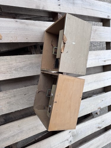 Vintage Holz Lautsprecher Wandhalterung Schule Haus Gegensprechanlage Menge 2 - Bild 3 von 6