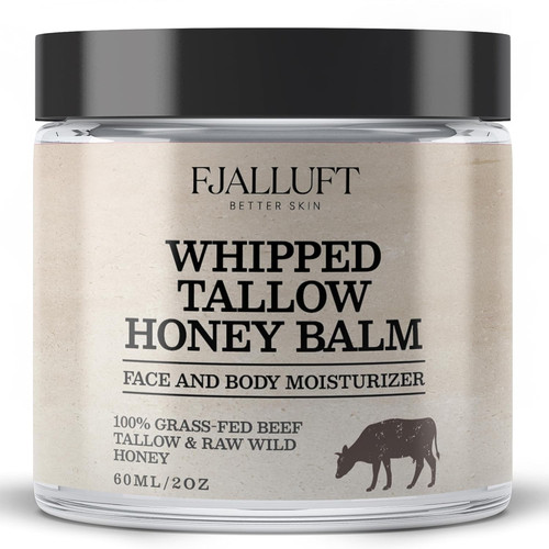 Beef Tallow Face Moisturizer: 100% Whipped and Grass Fed Cow Balm... 