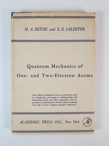 Quantum Mechanics Of One- And Two-Electron Atoms ~ H.A. Bethe & E.E. Salpeter - Imagen 1 de 13