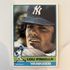 1976 Topps #453 Lou Piniella New York Yankees Baseball Card 