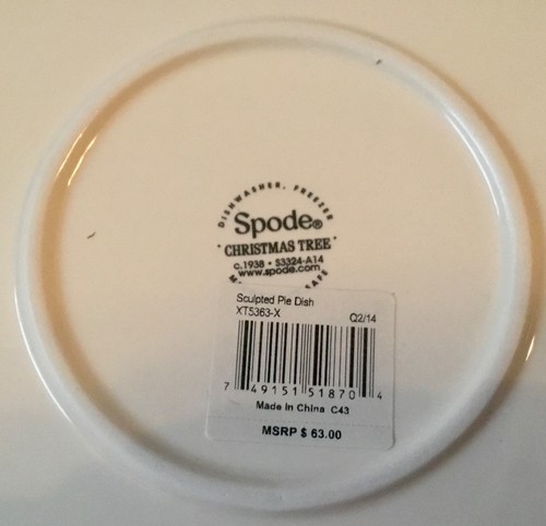 NIB Spode Christmas Tree Pie Dish / Plate 10” Sculpted - Picture 8 of 8