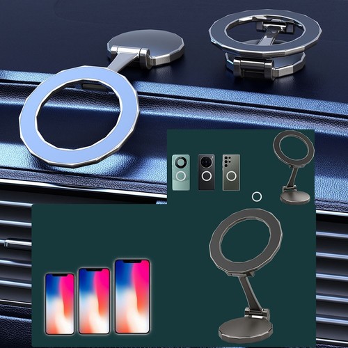 Support Téléphone Voiture Aspiration Magnétique Pliable et Réglable pour Fac - Photo 8 sur 10
