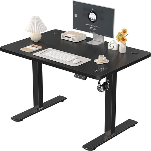 Höhenverstellbarer Stehtisch, Home-Office-Sitz-Steh-Tisch mit USB-Ladeanschluss - Bild 12 von 37