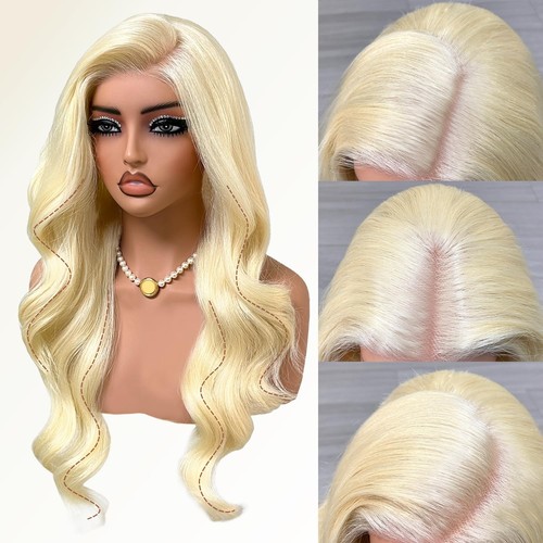 Blonde Lace Front Perücke, 6x5 Wear and Go Kleberlose Körperwelle Synthetik Lace Fron...
