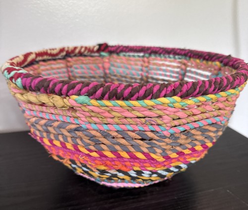 Rainbow Storage Basket Metal Frame Recycled Fabric Toy Log Nursery Baskets - Picture 2 of 7