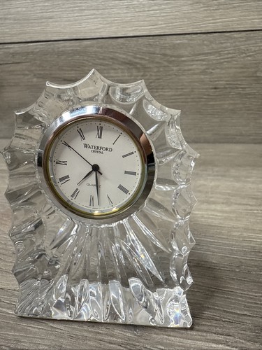 Waterford Crystal Mantle Clock With Roman Numerals Glass Vintage Style JJ3821 - Picture 3 of 9