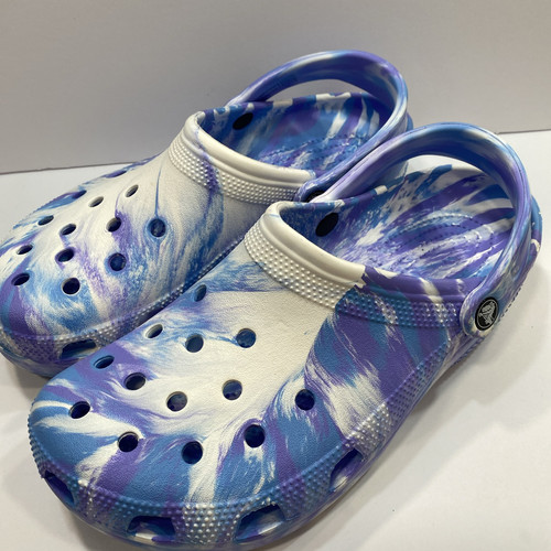 Crocs Unisex Clogs - Sz M/9 W/11 Classic Marble Tie Dye Slip On Shoes - Picture 5 of 8