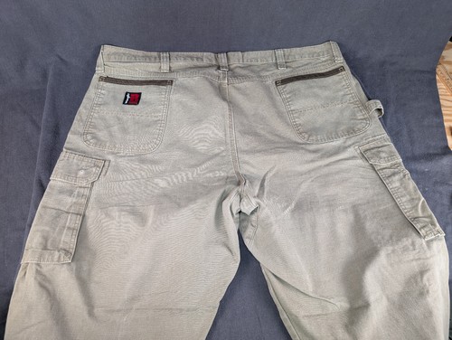 Wrangler Riggs Workwear Mens 46x32 Tan & Gray Ripstop Carpenter Utility Pants - Picture 10 of 16