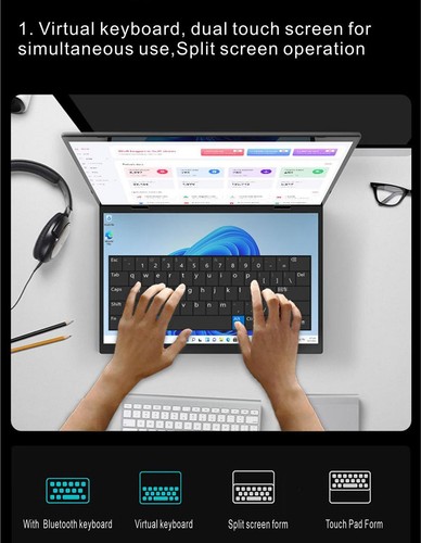 New Arrival Laptop Dual 14” 2K HD Touch 32GB 1TB SSD Win11pro Notebook Computers - Picture 7 of 24
