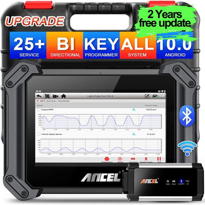 Ancel V6 Pro+ BT Car Bidirectional OBD2 Diagnostic Scanner Key Programming Tool