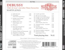 MARTIN JONES DEBUSSY: CLAIR DE LUNE AND OTHER PIANO FAVOURITES NEW CD