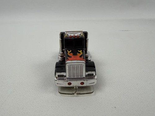 Semirremolque vintage TYCO US1 HO Slot Car negro con llamas Peterbilt camión sin probar - Imagen 5 de 10