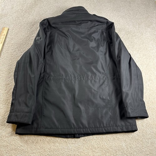 Tumi Tech Black Utility Jacket Mens L Black Multi Pocket Concealed Hood - Picture 2 of 15