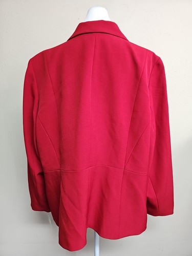 NWT KASPER Women's Plus Blazer Long Sleeve Red Color Polyester Blend.Size 22W - Picture 8 of 15