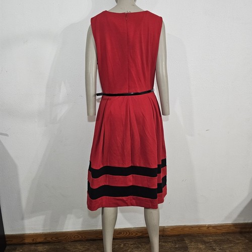 Calvin Klein Womens Dress Size 2 Fit Flare Red Black Sleeveless - Bild 7 von 12