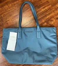 MARC JACOBS TOTE BAG TEAL / BLUE NYLON PURSE LEATHER HANDLES @@@@@@@@@@@@@@@@@@@