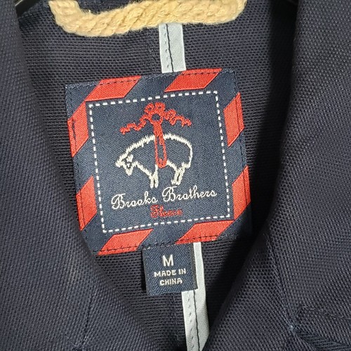 Brooks Brothers Red Fleece Jacket Boys M Navy Blue 100%Cotton Double Breast Coat - Picture 7 of 18