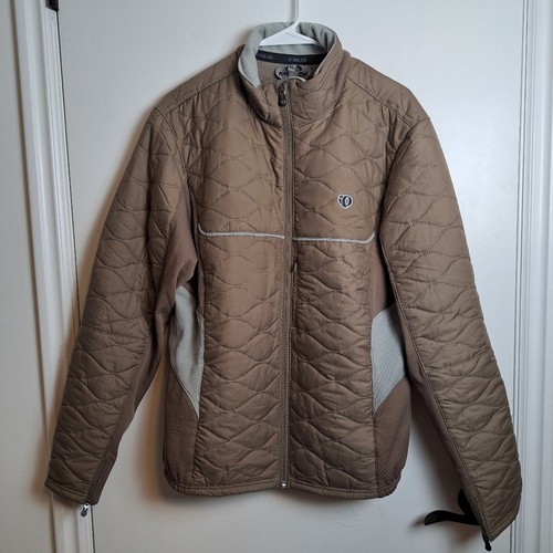 Pearl Izumi Taupe Quilted Puffer Cycling Mockneck Athletic Jacket Coat Size XL