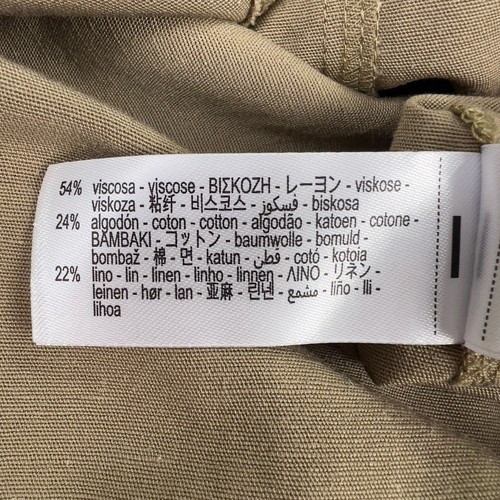 Zara Flare Midi/Maxi Rock Gr. XS Khaki Hellbraun Leinenmischung Büro Sirene Boho Strand - Bild 7 von 11