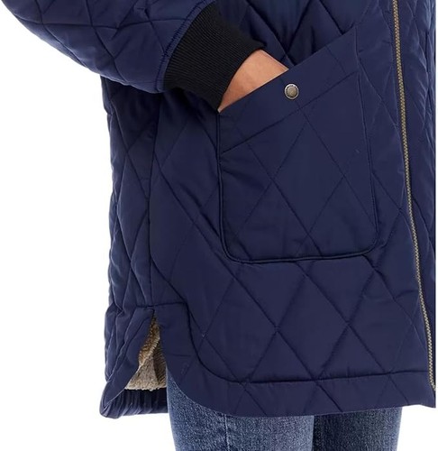 Weatherproof Vintage Quilted Blue Long Coat. Sherpa lined women's, XXL - Picture 5 of 6