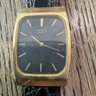 1980’s Luxury Vintage Rectangular Men Seiko Watch Black Lizard.