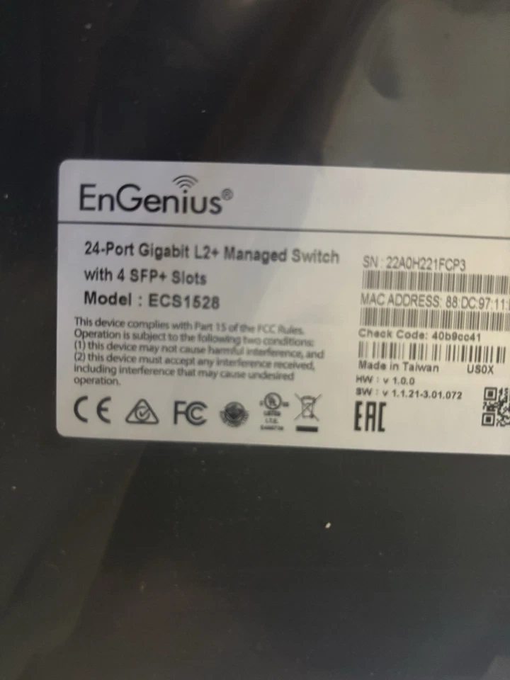 EnGenius ECS1528FP Managed PoE+ Switch 24 Ports + Cloud - Image 2 of 3
