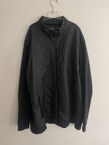 Polo Ralph Lauren 3XLT Jacket Softshell Black Quilted Full Zip Black 3 XL Tall - Picture 2 of 10