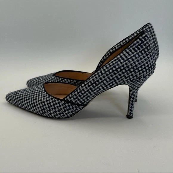 Zapatos de salón en punta de lana pata de gallo Colette d’Orsay colección J.Crew azul marino/marfil 9,5 Foto 3 de 4